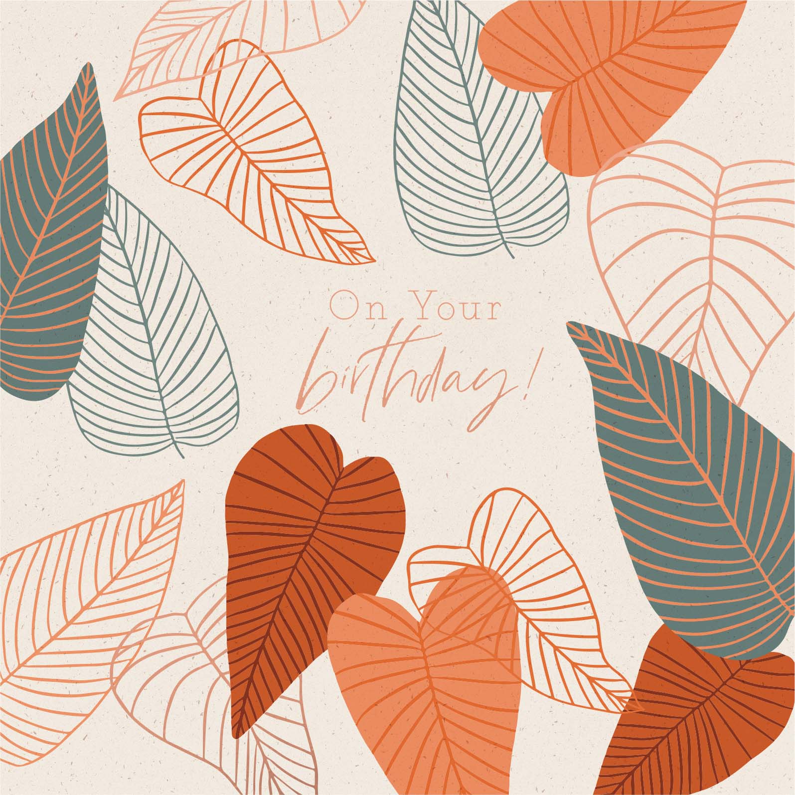 Greeting Card Rust - Leafy Birthday